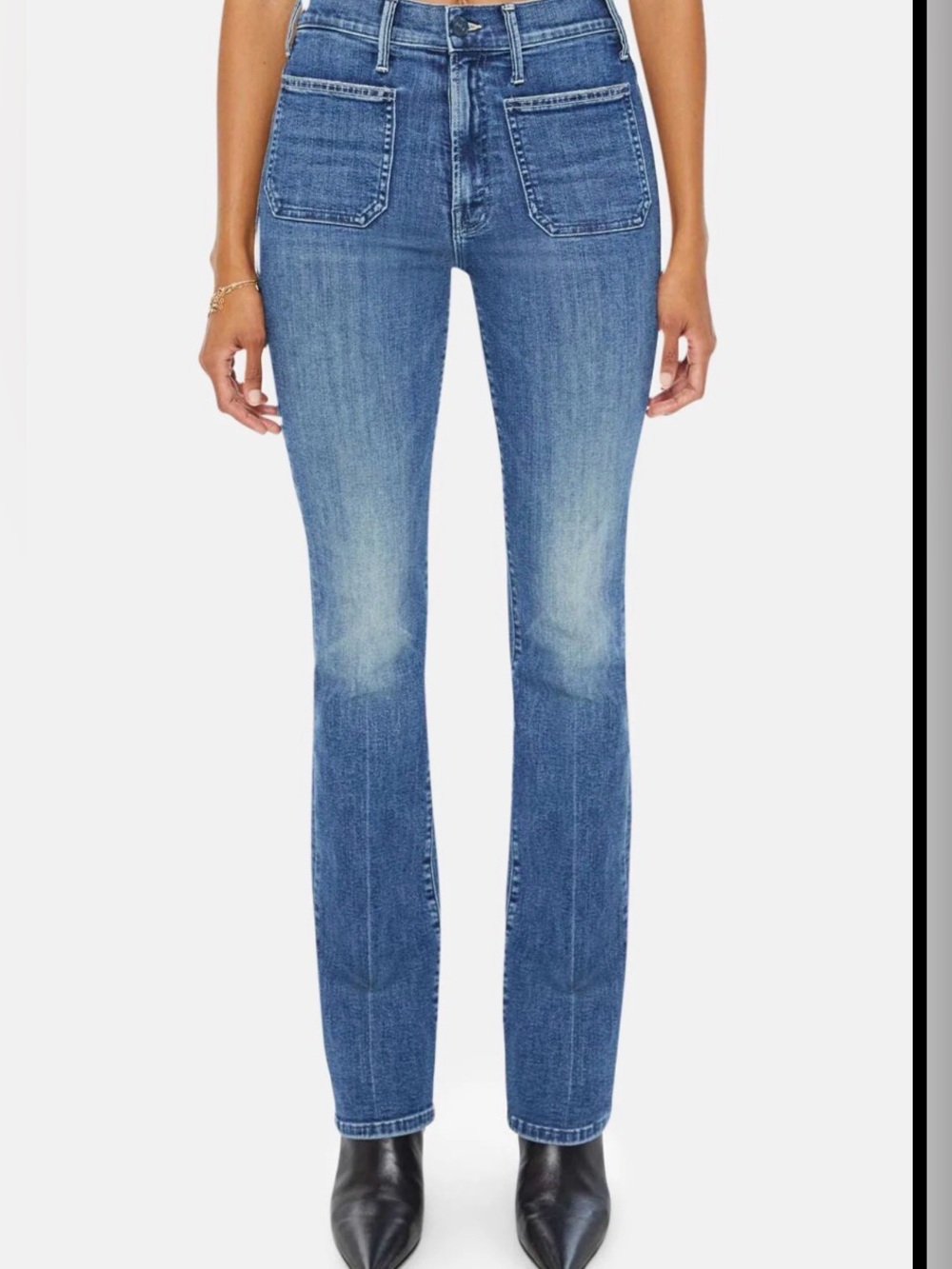 MOTHER jeans THE PATCH POCKET INSIDER SNEAK CAVING IN 26